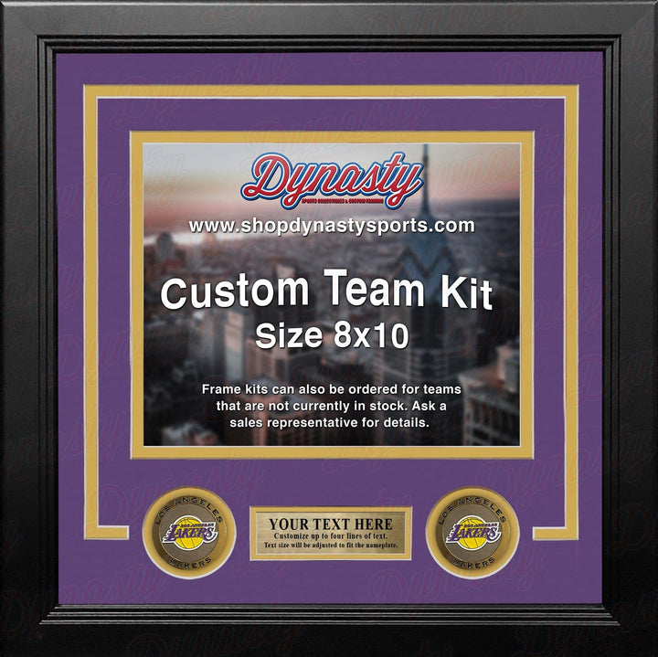 Dynasty Sports & Framing Custom Framing Purple Matting & Yellow Trim / Landscape (Horizontal); Standard Glass / No Nameplate or Medallions Los Angeles Lakers Custom NBA Basketball 8x10 Picture Frame Kit (Multiple Colors)