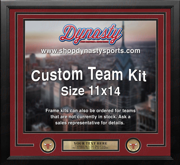 Dynasty Sports & Framing Custom Framing Red Matting & Black Trim / Landscape (Horizontal); Standard Glass / No Nameplate or Medallions Chicago Bulls Custom NBA Basketball 11x14 Picture Frame Kit (Multiple Colors)