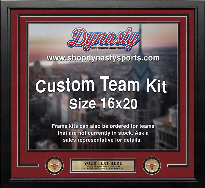Dynasty Sports & Framing Custom Framing Red Matting & Black Trim / Landscape (Horizontal); Standard Glass / No Nameplate or Medallions Chicago Bulls Custom NBA Basketball 16x20 Picture Frame Kit (Multiple Colors)
