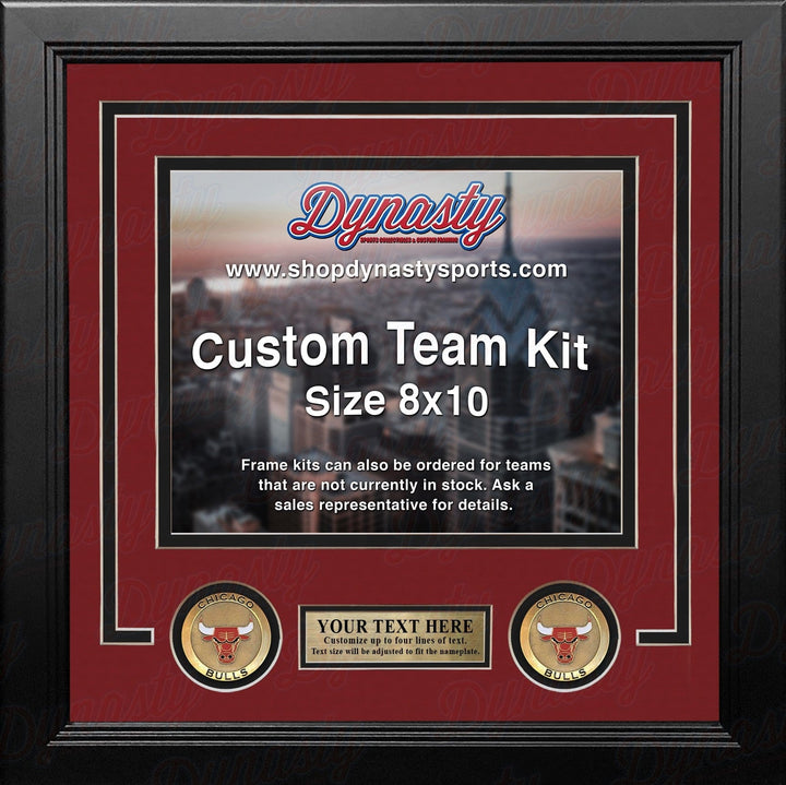 Dynasty Sports & Framing Custom Framing Red Matting & Black Trim / Landscape (Horizontal); Standard Glass / No Nameplate or Medallions Chicago Bulls Custom NBA Basketball 8x10 Picture Frame Kit (Multiple Colors)