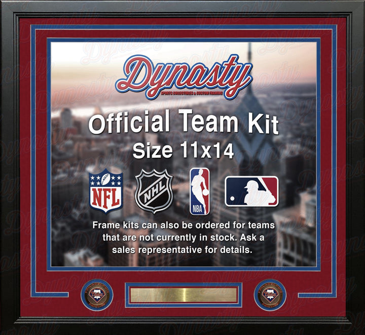 Dynasty Sports & Framing Custom Framing Red Matting & Blue Trim / Landscape (Horizontal); Standard Glass / No Nameplate or Medallions Philadelphia Phillies Custom MLB Baseball 11x14 Picture Frame Kit (Multiple Colors)