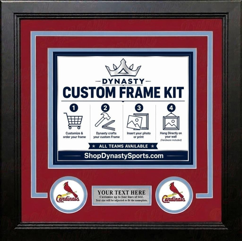 Dynasty Sports & Framing Custom Framing Red Matting & Powder Blue Trim / Landscape (Horizontal); Standard Glass / No Nameplate or Logos St. Louis Cardinals Custom MLB Baseball 16x20 Picture Frame Kit (Multiple Colors)