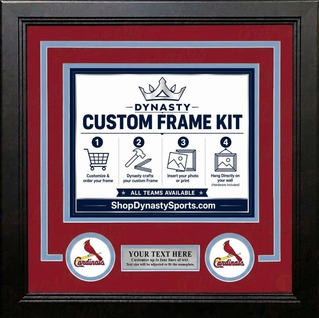 Dynasty Sports & Framing Custom Framing Red Matting & Powder Blue Trim / Landscape (Horizontal); Standard Glass / No Nameplate or Logos St. Louis Cardinals Custom MLB Baseball 16x20 Picture Frame Kit (Multiple Colors)
