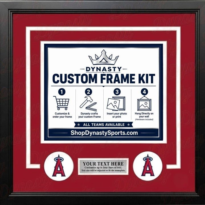 Dynasty Sports & Framing Custom Framing Red Matting & White Trim / Landscape (Horizontal); Standard Glass / No Nameplate or Logos Los Angeles Angels Custom MLB Baseball 11x14 Picture Frame Kit (Multiple Colors)