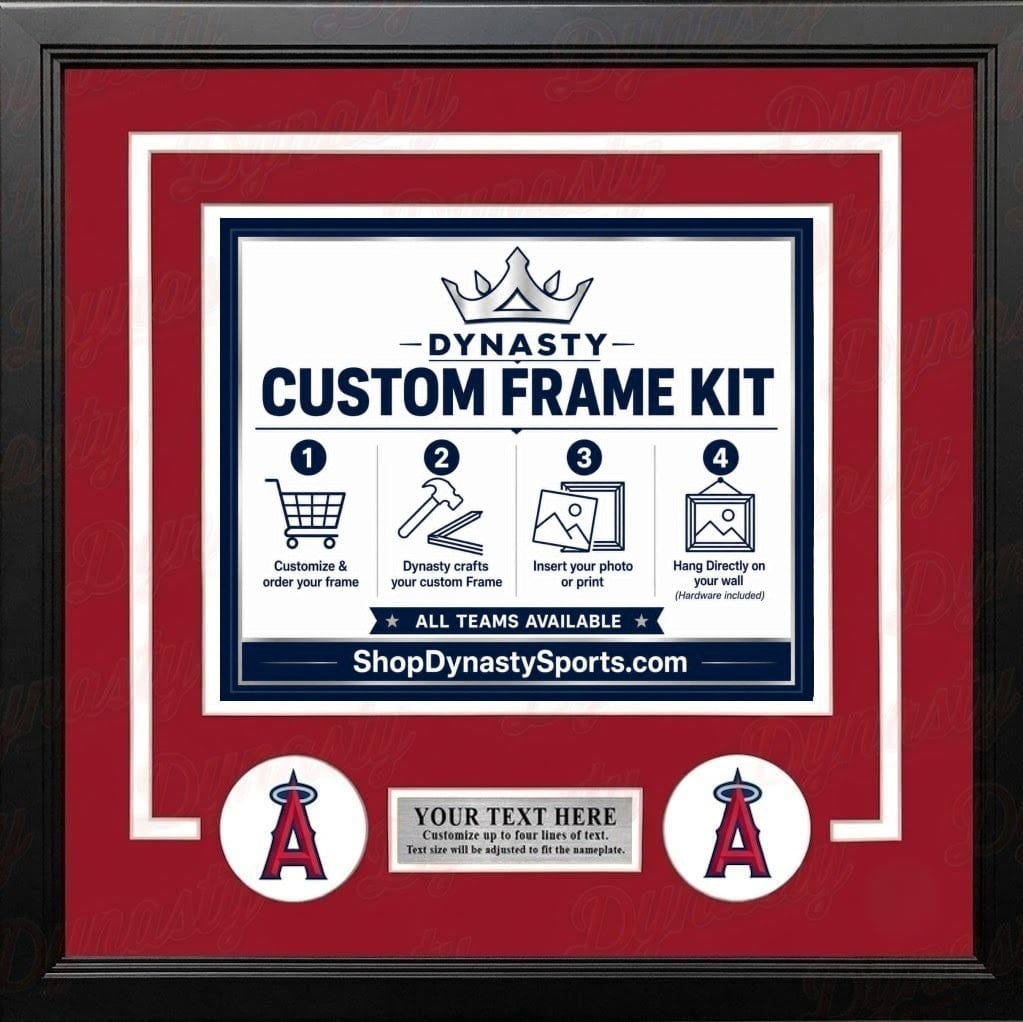 Dynasty Sports & Framing Custom Framing Red Matting & White Trim / Landscape (Horizontal); Standard Glass / No Nameplate or Logos Los Angeles Angels Custom MLB Baseball 16x20 Picture Frame Kit (Multiple Colors)
