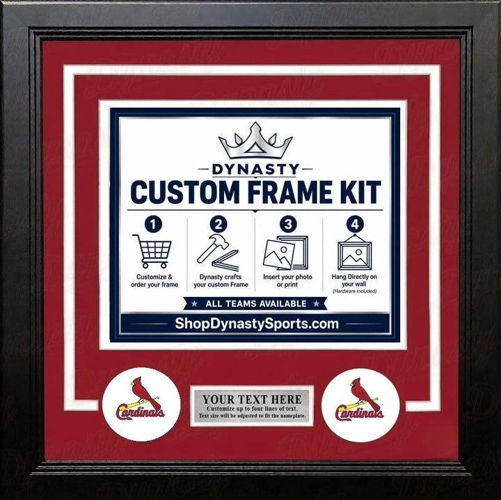 Dynasty Sports & Framing Custom Framing Red Matting & White Trim / Landscape (Horizontal); Standard Glass / No Nameplate or Logos St. Louis Cardinals Custom MLB Baseball 16x20 Picture Frame Kit (Multiple Colors)