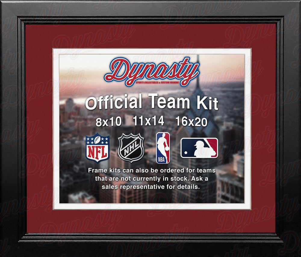 Dynasty Sports & Framing Custom Framing Red Matting & White Trim / Landscape (Horizontal); Standard Glass / No Nameplate or Medallions Atlanta Falcons Custom NFL Football 8x10 Picture Frame Kit (Multiple Colors)