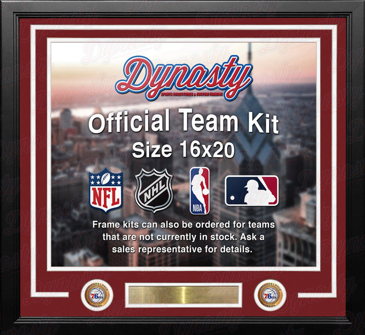Dynasty Sports & Framing Custom Framing Red Matting & White Trim / Landscape (Horizontal); Standard Glass / No Nameplate or Medallions Philadelphia 76ers Custom NBA Basketball 16x20 Picture Frame Kit (Multiple Colors)