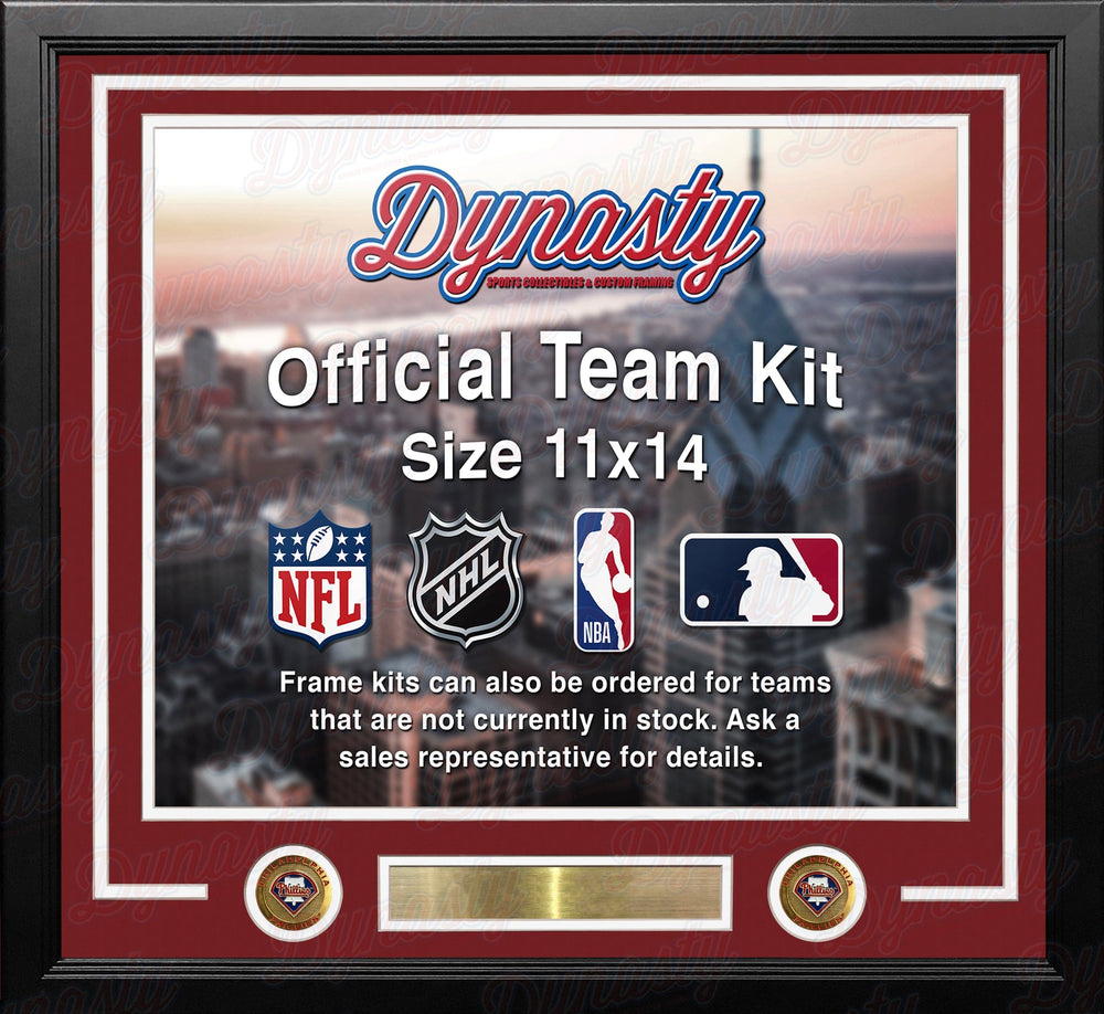 Dynasty Sports & Framing Custom Framing Red Matting & White Trim / Landscape (Horizontal); Standard Glass / No Nameplate or Medallions Philadelphia Phillies Custom MLB Baseball 11x14 Picture Frame Kit (Multiple Colors)