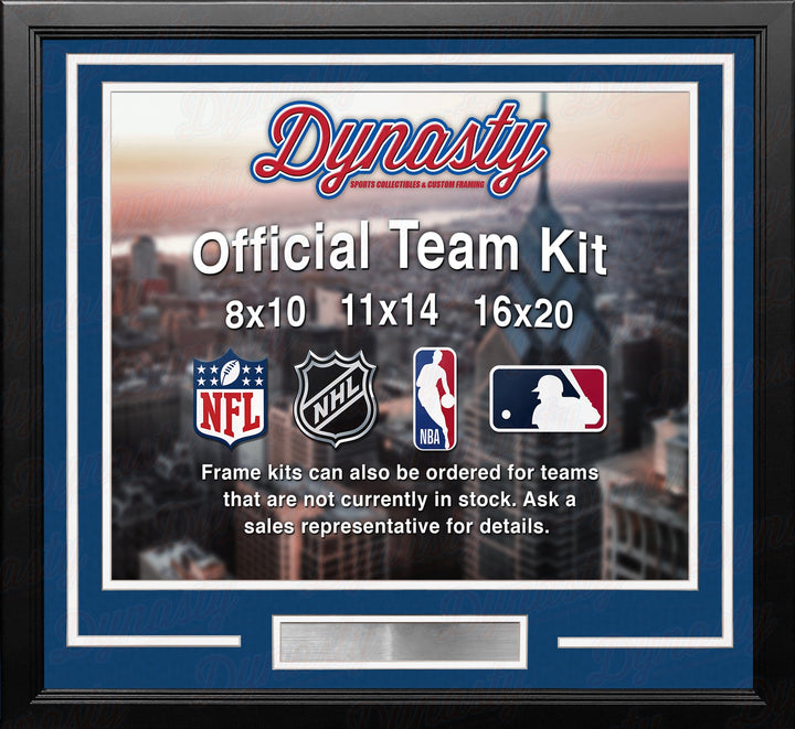 Dynasty Sports & Framing Custom Framing Royal Blue Matting & White Trim / Landscape (Horizontal); Standard Glass / No Nameplate or Medallions Los Angeles Rams Custom NFL Football 16x20 Picture Frame Kit (Multiple Colors)