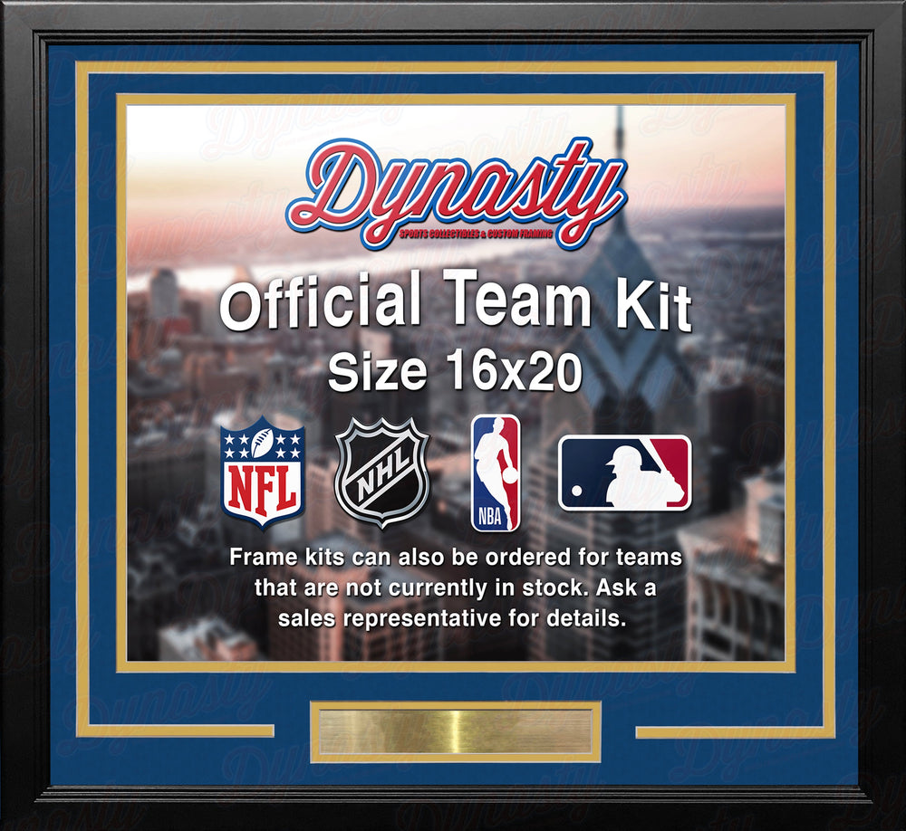 Dynasty Sports & Framing Custom Framing Royal Blue Matting & Yellow Trim / Landscape (Horizontal); Standard Glass / No Nameplate or Medallions Denver Nuggets Custom NBA Basketball 16x20 Picture Frame Kit (Multiple Colors)