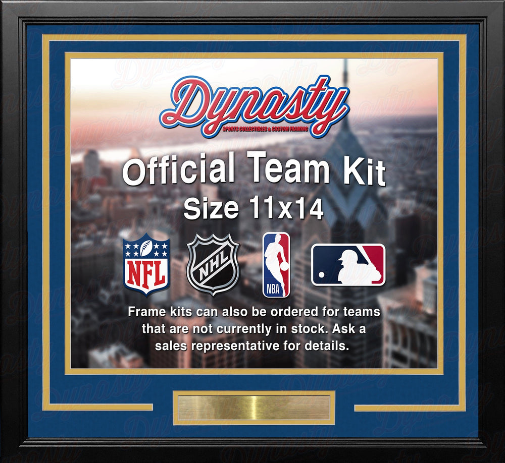 Dynasty Sports & Framing Custom Framing Royal Blue Matting & Yellow Trim / Landscape (Horizontal); Standard Glass / No Nameplate or Medallions Milwaukee Brewers Custom MLB Baseball 11x14 Picture Frame Kit (Multiple Colors)