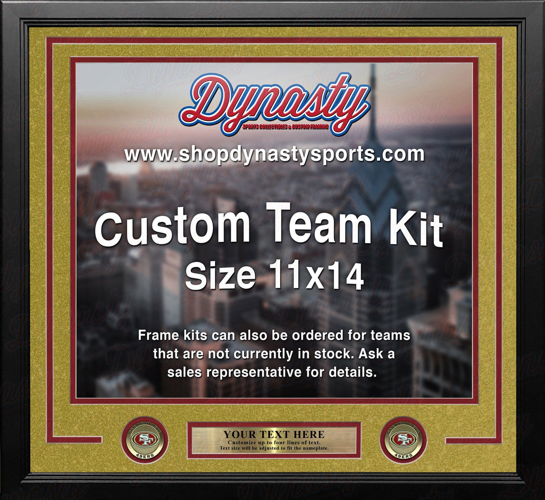 Dynasty Sports & Framing Custom Framing San Francisco 49ers Gold Custom NFL Football 11x14 Picture Frame Kit