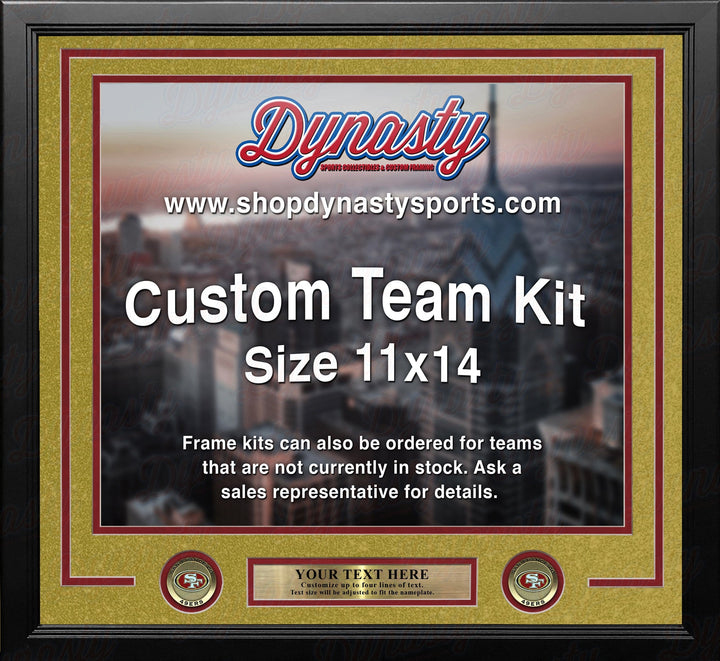 Dynasty Sports & Framing Custom Framing San Francisco 49ers Gold Custom NFL Football 11x14 Picture Frame Kit
