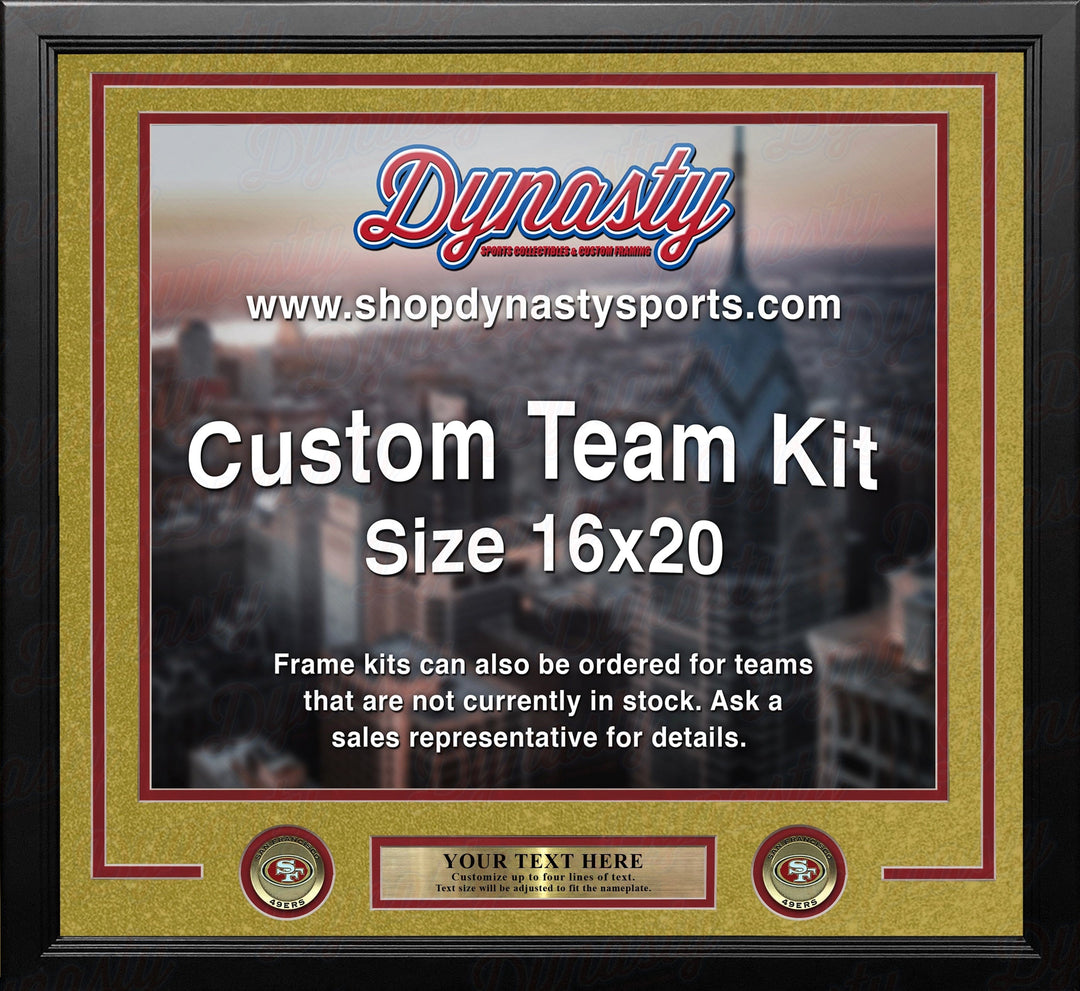 Dynasty Sports & Framing Custom Framing San Francisco 49ers Gold Custom NFL Football 16x20 Picture Frame Kit