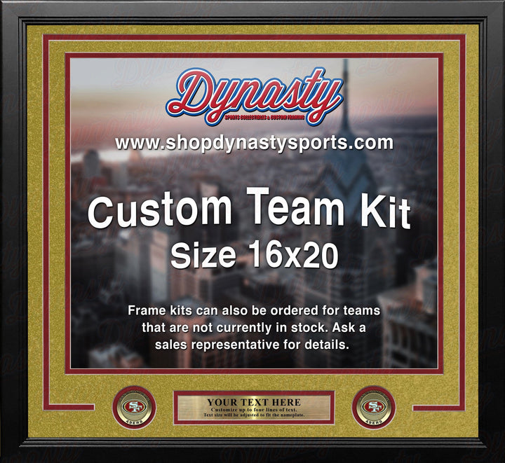 Dynasty Sports & Framing Custom Framing San Francisco 49ers Gold Custom NFL Football 16x20 Picture Frame Kit