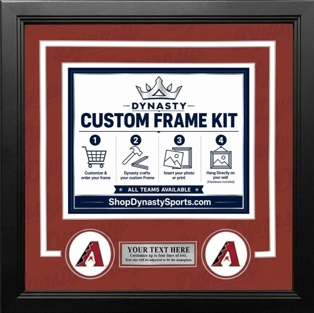 Dynasty Sports & Framing Custom Framing Sedona Red Matting & White Trim / Landscape (Horizontal); Standard Glass / No Nameplate or Logos Arizona Diamondbacks Custom MLB Baseball 11x14 Picture Frame Kit (Multiple Colors)