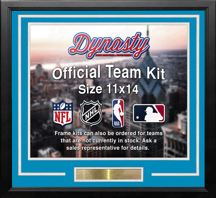 Dynasty Sports & Framing Custom Framing Sky Blue Matting & White Trim / Landscape (Horizontal); Standard Glass / No Nameplate or Medallions Denver Nuggets Throwback Custom NBA Basketball 11x14 Picture Frame Kit (Multiple Colors)