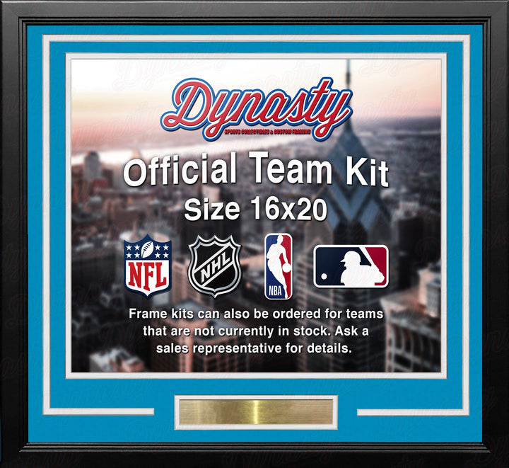 Dynasty Sports & Framing Custom Framing Sky Blue Matting & White Trim / Landscape (Horizontal); Standard Glass / No Nameplate or Medallions Denver Nuggets Throwback Custom NBA Basketball 16x20 Picture Frame Kit (Multiple Colors)