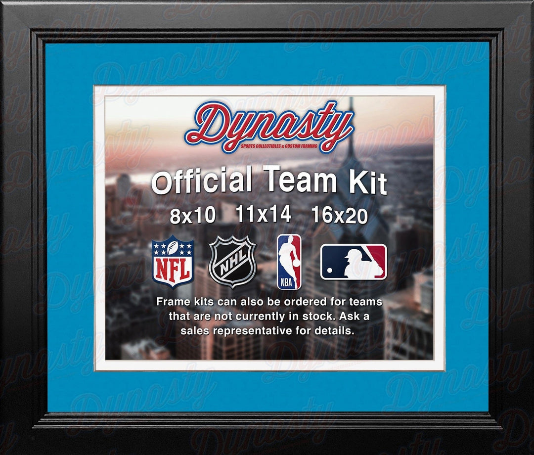Dynasty Sports & Framing Custom Framing Sky Blue Matting & White Trim / Landscape (Horizontal); Standard Glass / No Nameplate or Medallions Los Angeles Chargers Custom NFL Football 16x20 Picture Frame Kit (Multiple Colors)