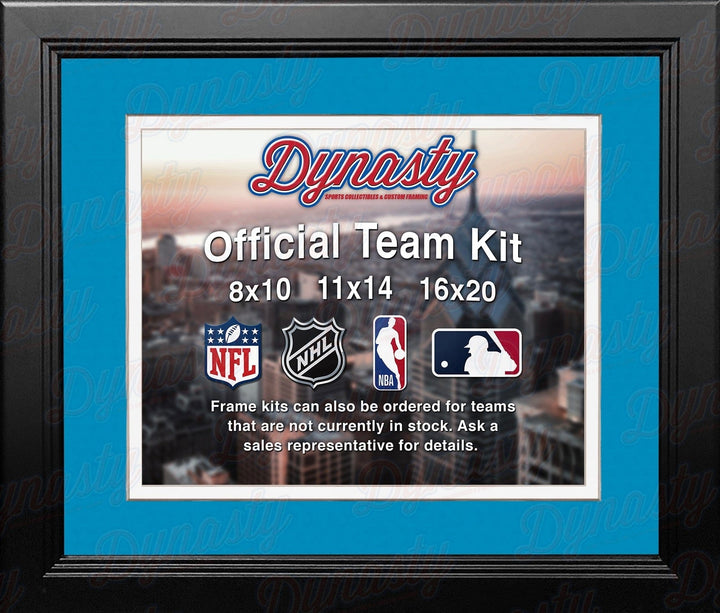 Dynasty Sports & Framing Custom Framing Sky Blue Matting & White Trim / Landscape (Horizontal); Standard Glass / No Nameplate or Medallions Los Angeles Chargers Custom NFL Football 16x20 Picture Frame Kit (Multiple Colors)