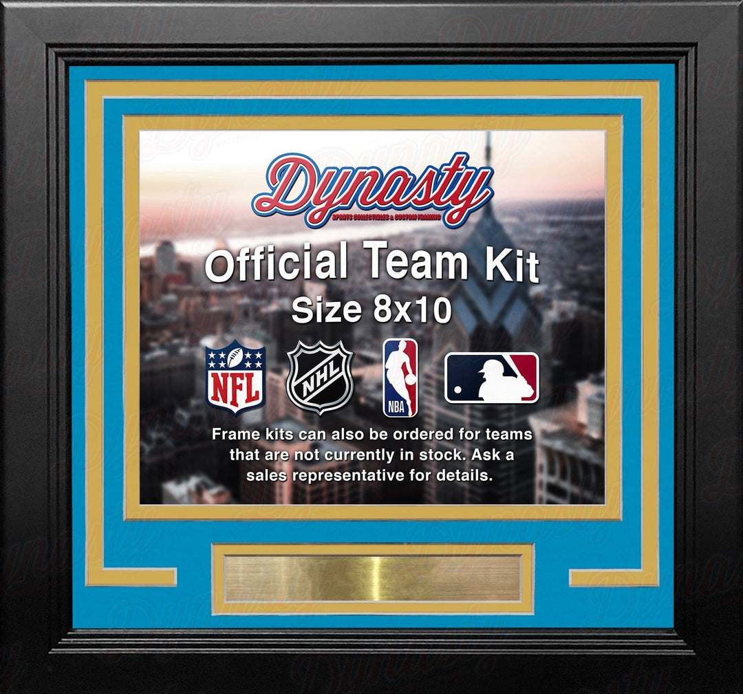 Dynasty Sports & Framing Custom Framing Sky Blue Matting & Yellow Trim / Landscape (Horizontal); Standard Glass / No Nameplate or Medallions Denver Nuggets Throwback Custom NBA Basketball 8x10 Picture Frame Kit (Multiple Colors)