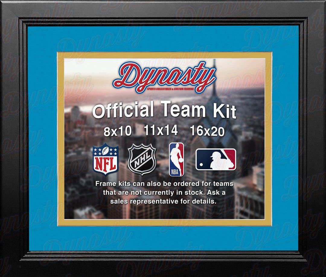 Dynasty Sports & Framing Custom Framing Sky Blue Matting & Yellow Trim / Landscape (Horizontal); Standard Glass / No Nameplate or Medallions Los Angeles Chargers Custom NFL Football 11x14 Picture Frame Kit (Multiple Colors)