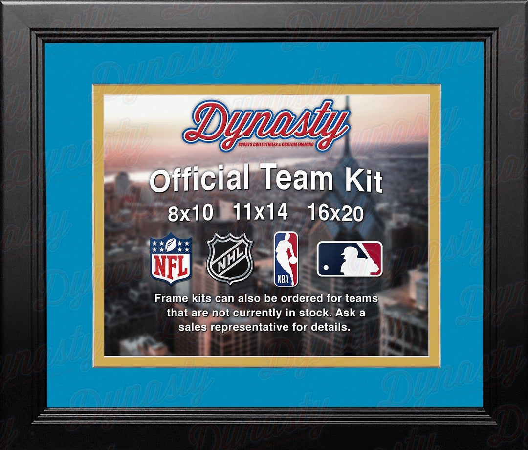 Dynasty Sports & Framing Custom Framing Sky Blue Matting & Yellow Trim / Landscape (Horizontal); Standard Glass / No Nameplate or Medallions Los Angeles Chargers Custom NFL Football 16x20 Picture Frame Kit (Multiple Colors)