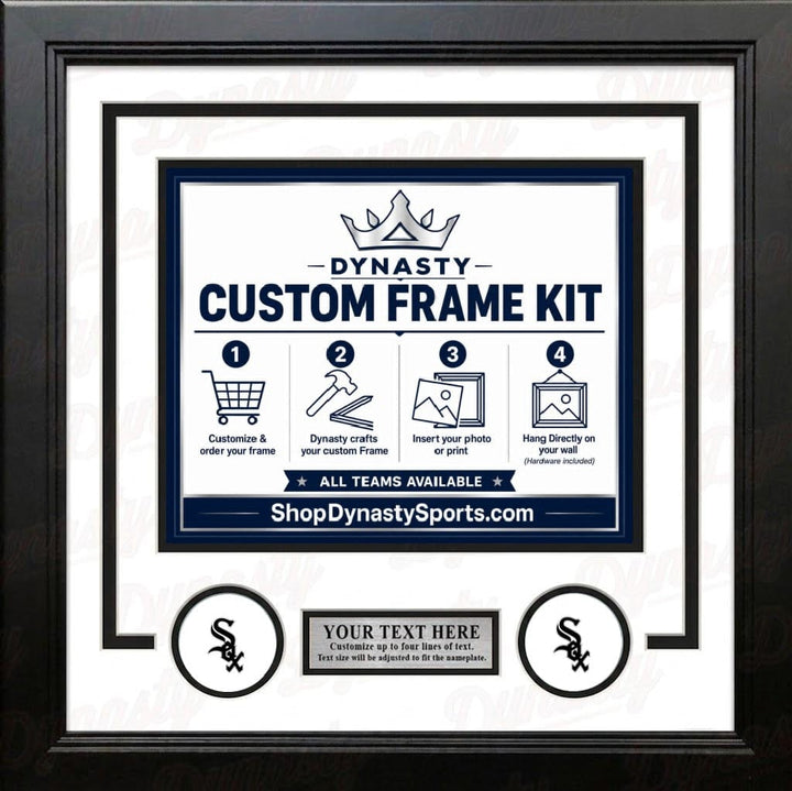 Dynasty Sports & Framing Custom Framing White Matting & Black Trim / Landscape (Horizontal); Standard Glass / No Nameplate or Logos Chicago White Sox Custom MLB Baseball 16x20 Picture Frame Kit (Multiple Colors)