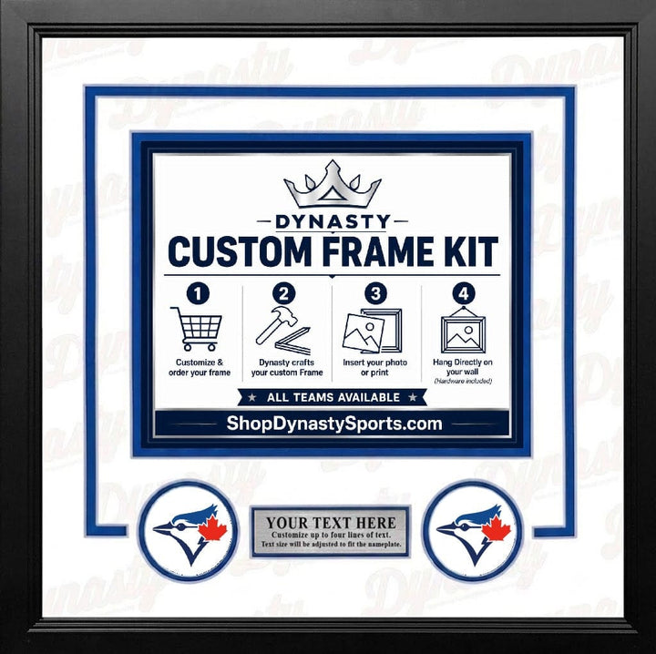 Dynasty Sports & Framing Custom Framing White Matting & Blue Trim / Landscape (Horizontal); Standard Glass / No Nameplate or Logos Toronto Blue Jays Custom MLB Baseball 16x20 Picture Frame Kit (Multiple Colors)