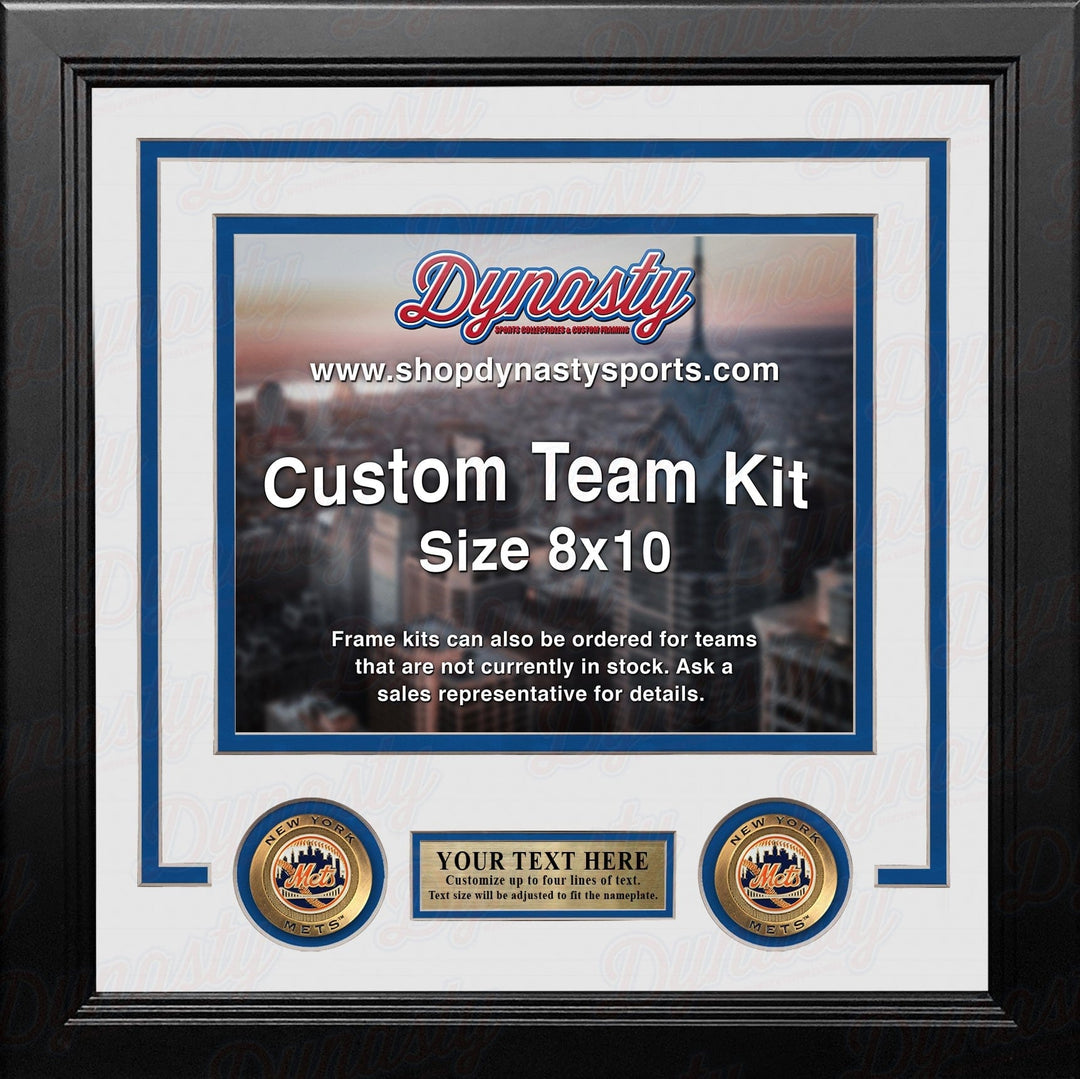 Dynasty Sports & Framing Custom Framing White Matting & Blue Trim / Landscape (Horizontal); Standard Glass / No Nameplate or Medallions New York Mets Custom MLB Baseball 8x10 Picture Frame Kit (Multiple Colors)