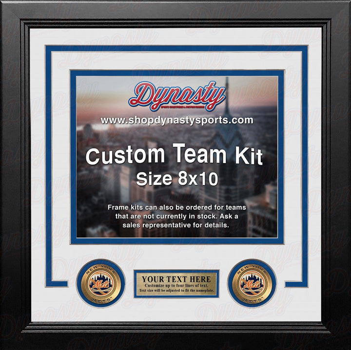 Dynasty Sports & Framing Custom Framing White Matting & Blue Trim / Landscape (Horizontal); Standard Glass / No Nameplate or Medallions New York Mets Custom MLB Baseball 8x10 Picture Frame Kit (Multiple Colors)