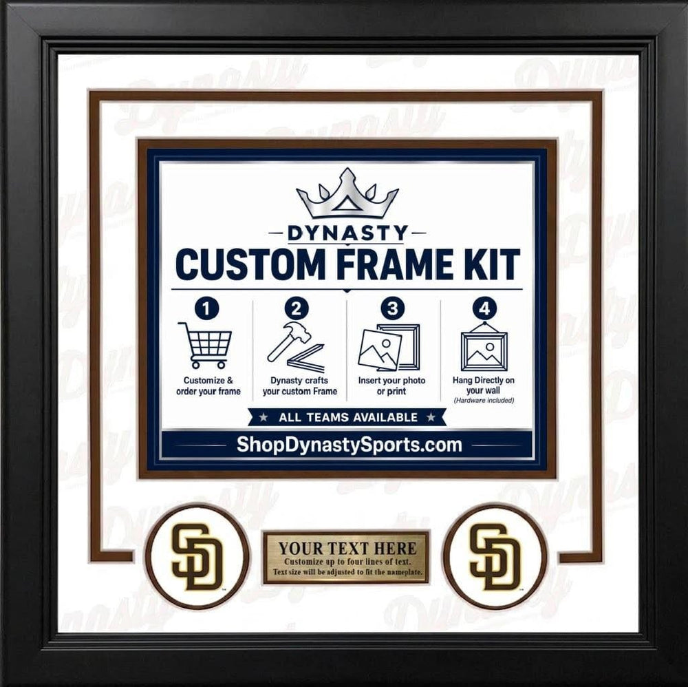 Dynasty Sports & Framing Custom Framing White Matting & Brown Trim / Landscape (Horizontal); Standard Glass / No Nameplate or Logos San Diego Padres Custom MLB Baseball 16x20 Picture Frame Kit (Multiple Colors)