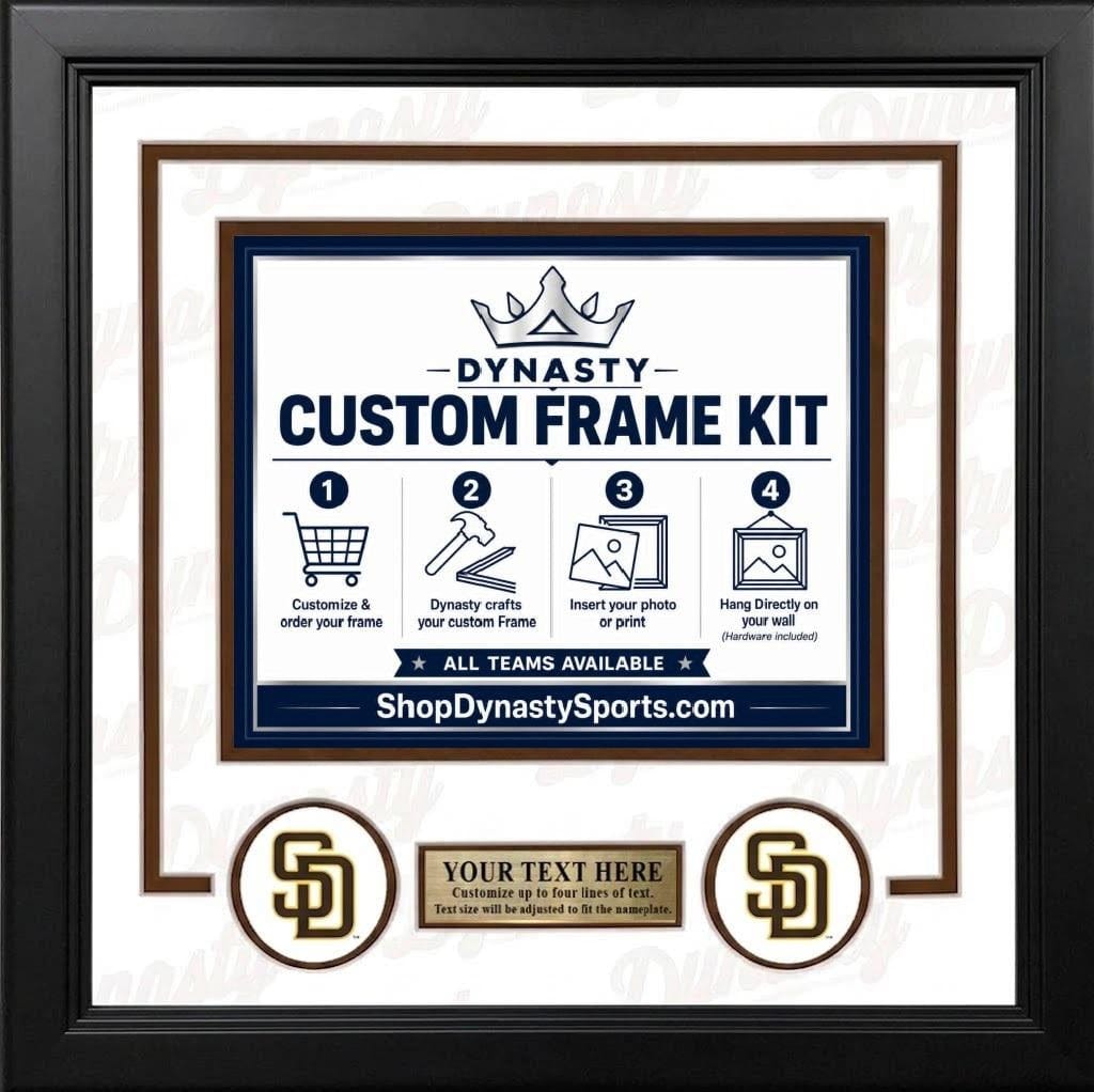 Dynasty Sports & Framing Custom Framing White Matting & Brown Trim / Landscape (Horizontal); Standard Glass / No Nameplate or Logos San Diego Padres Custom MLB Baseball 16x20 Picture Frame Kit (Multiple Colors)