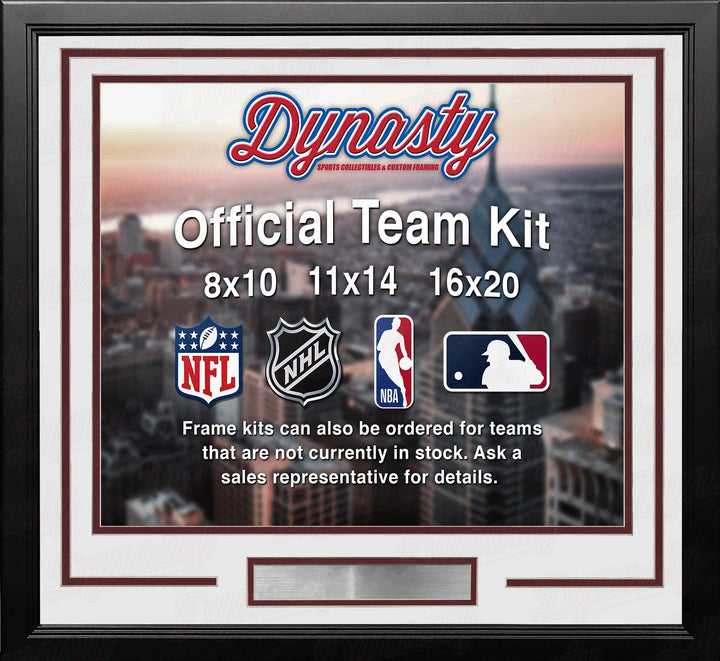 Dynasty Sports & Framing Custom Framing White Matting & Burgundy Trim / Landscape (Horizontal); Standard Glass / No Nameplate or Medallions Colorado Avalanche Custom NHL Hockey 8x10 Picture Frame Kit (Multiple Colors)