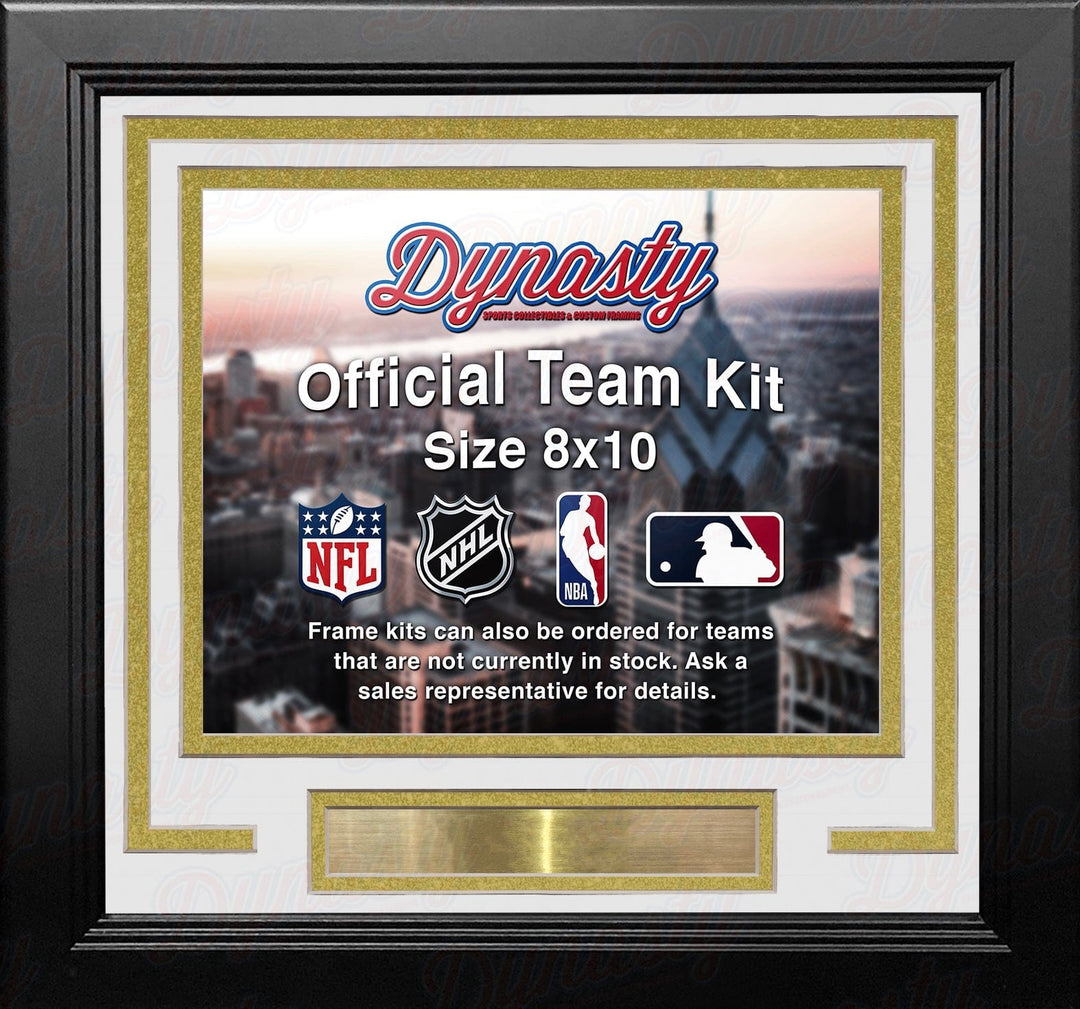Dynasty Sports & Framing Custom Framing White Matting & Gold Trim / Landscape (Horizontal); Standard Glass / No Nameplate or Medallions Vegas Golden Knights Custom NHL Hockey 8x10 Picture Frame Kit (Multiple Colors)