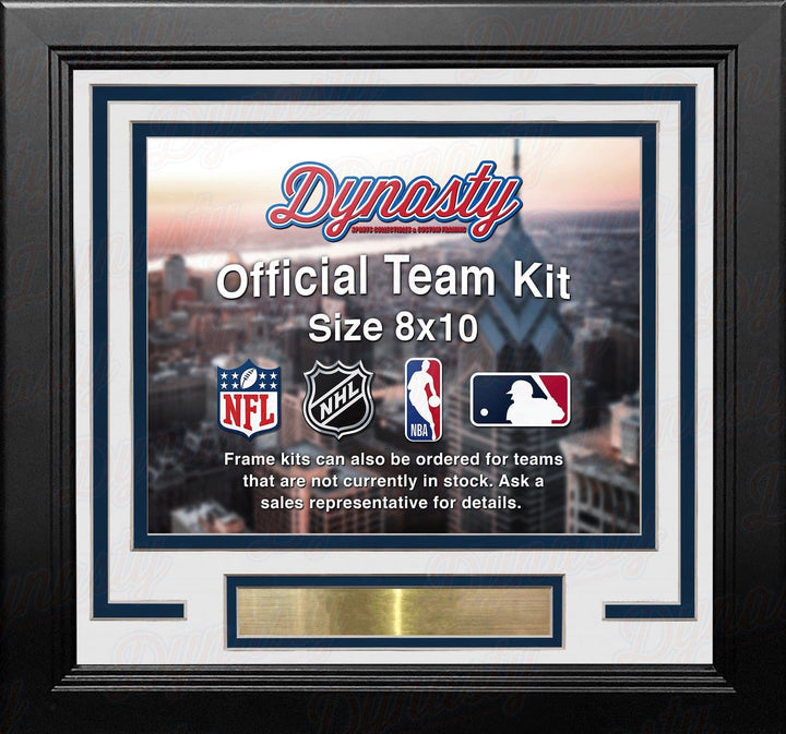 Dynasty Sports & Framing Custom Framing White Matting & Navy Blue Trim / Landscape (Horizontal); Standard Glass / No Nameplate or Medallions Denver Nuggets Custom NBA Basketball 8x10 Picture Frame Kit (Multiple Colors)