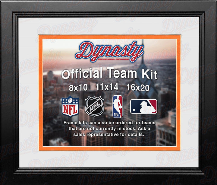 Dynasty Sports & Framing Custom Framing White Matting & Orange Trim / Landscape (Horizontal); Standard Glass / No Nameplate or Medallions Cincinnati Bengals Custom NFL Football 11x14 Picture Frame Kit (Multiple Colors)