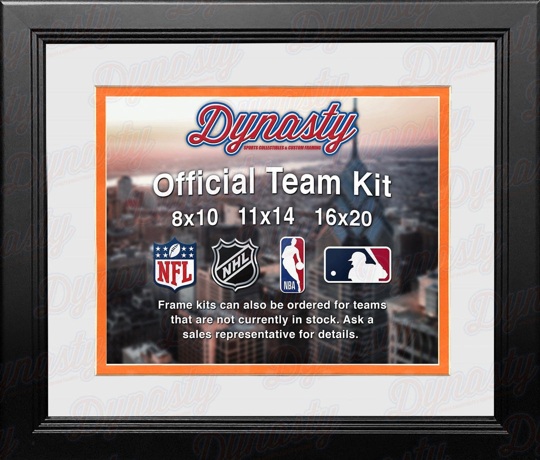Dynasty Sports & Framing Custom Framing White Matting & Orange Trim / Landscape (Horizontal); Standard Glass / No Nameplate or Medallions Cincinnati Bengals Custom NFL Football 16x20 Picture Frame Kit (Multiple Colors)