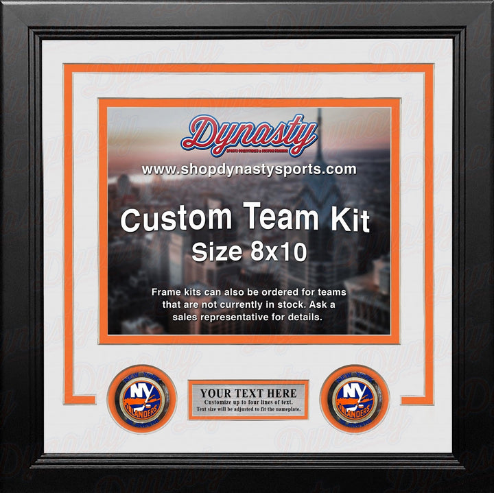 Dynasty Sports & Framing Custom Framing White Matting & Orange Trim / Landscape (Horizontal); Standard Glass / No Nameplate or Medallions New York Islanders Custom NHL Hockey 8x10 Picture Frame Kit (Multiple Colors)