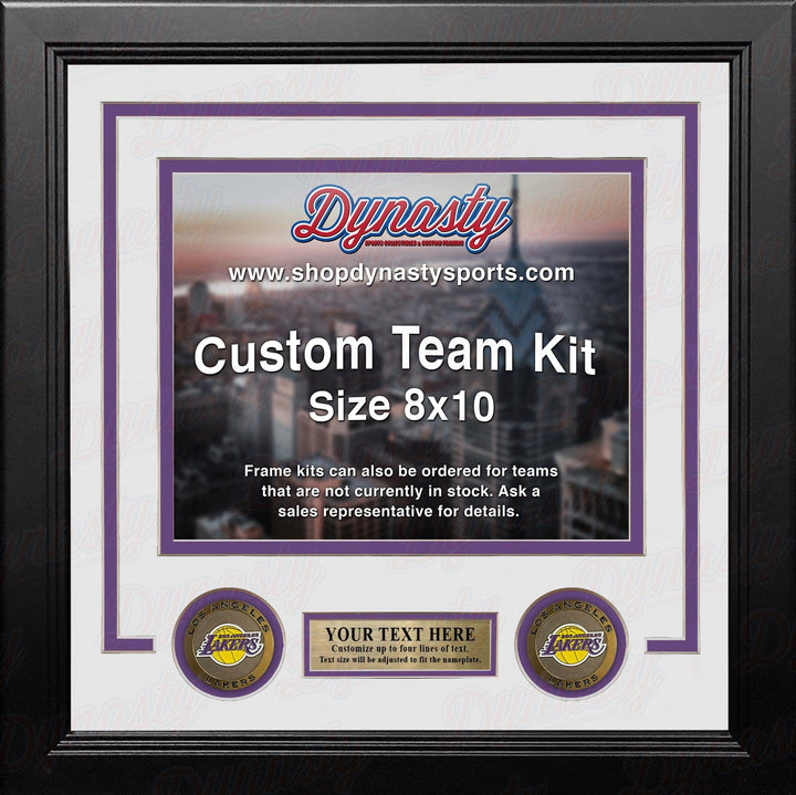 Dynasty Sports & Framing Custom Framing White Matting & Purple Trim / Landscape (Horizontal); Standard Glass / No Nameplate or Medallions Los Angeles Lakers Custom NBA Basketball 8x10 Picture Frame Kit (Multiple Colors)