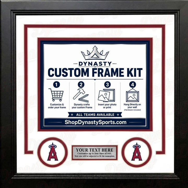 Dynasty Sports & Framing Custom Framing White Matting & Red Trim / Landscape (Horizontal); Standard Glass / No Nameplate or Logos Los Angeles Angels Custom MLB Baseball 11x14 Picture Frame Kit (Multiple Colors)