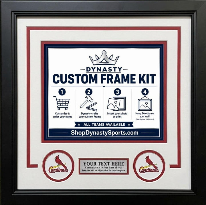 Dynasty Sports & Framing Custom Framing White Matting & Red Trim / Landscape (Horizontal); Standard Glass / No Nameplate or Logos St. Louis Cardinals Custom MLB Baseball 16x20 Picture Frame Kit (Multiple Colors)