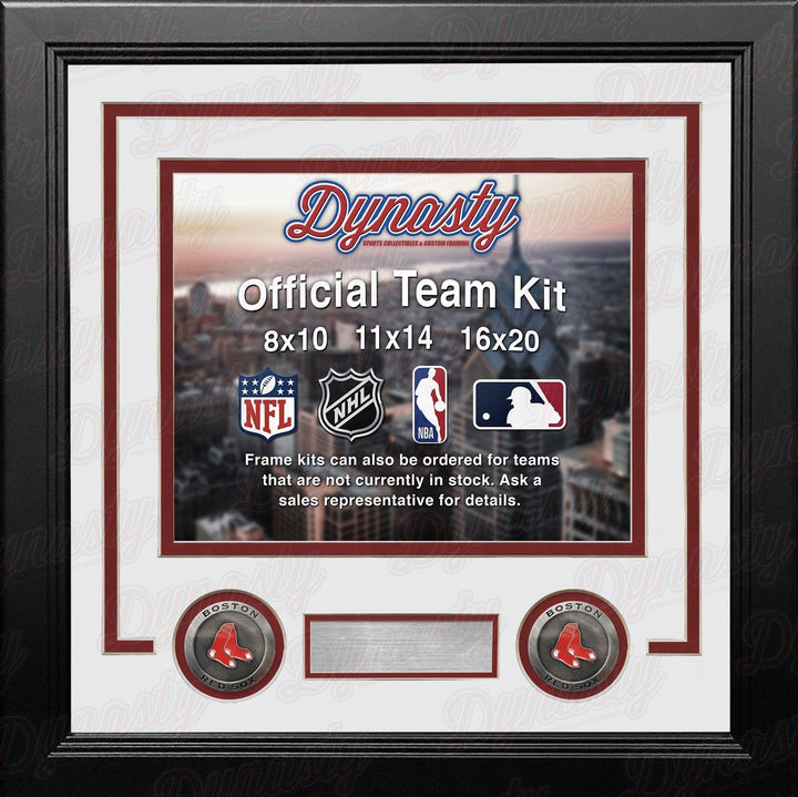 Dynasty Sports & Framing Custom Framing White Matting & Red Trim / Landscape (Horizontal); Standard Glass / No Nameplate or Medallions Boston Red Sox Custom MLB Baseball 8x10 Picture Frame Kit (Multiple Colors)