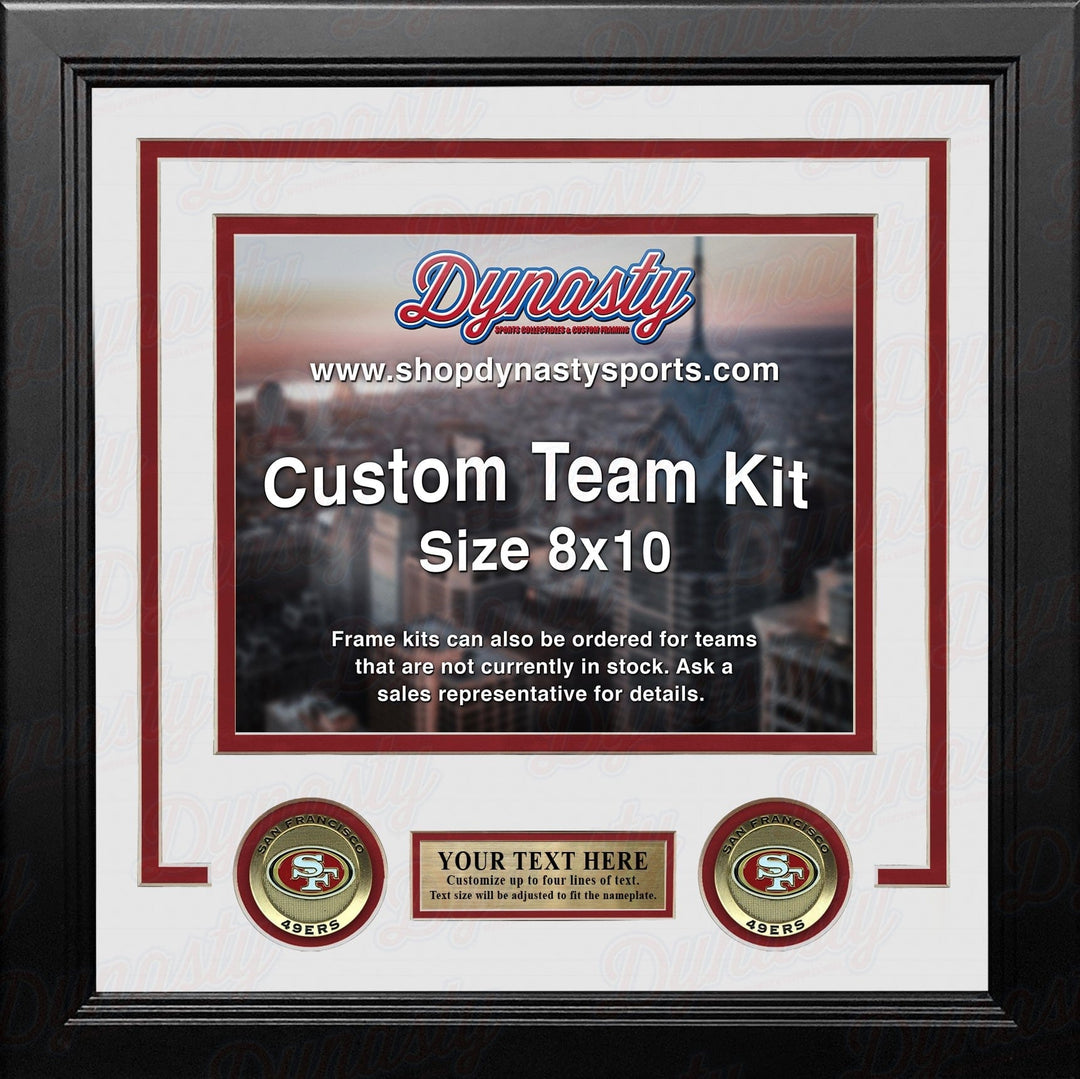 Dynasty Sports & Framing Custom Framing White Matting & Red Trim / Landscape (Horizontal); Standard Glass / No Nameplate or Medallions San Francisco 49ers Custom NFL Football 8x10 Picture Frame Kit (Multiple Colors)