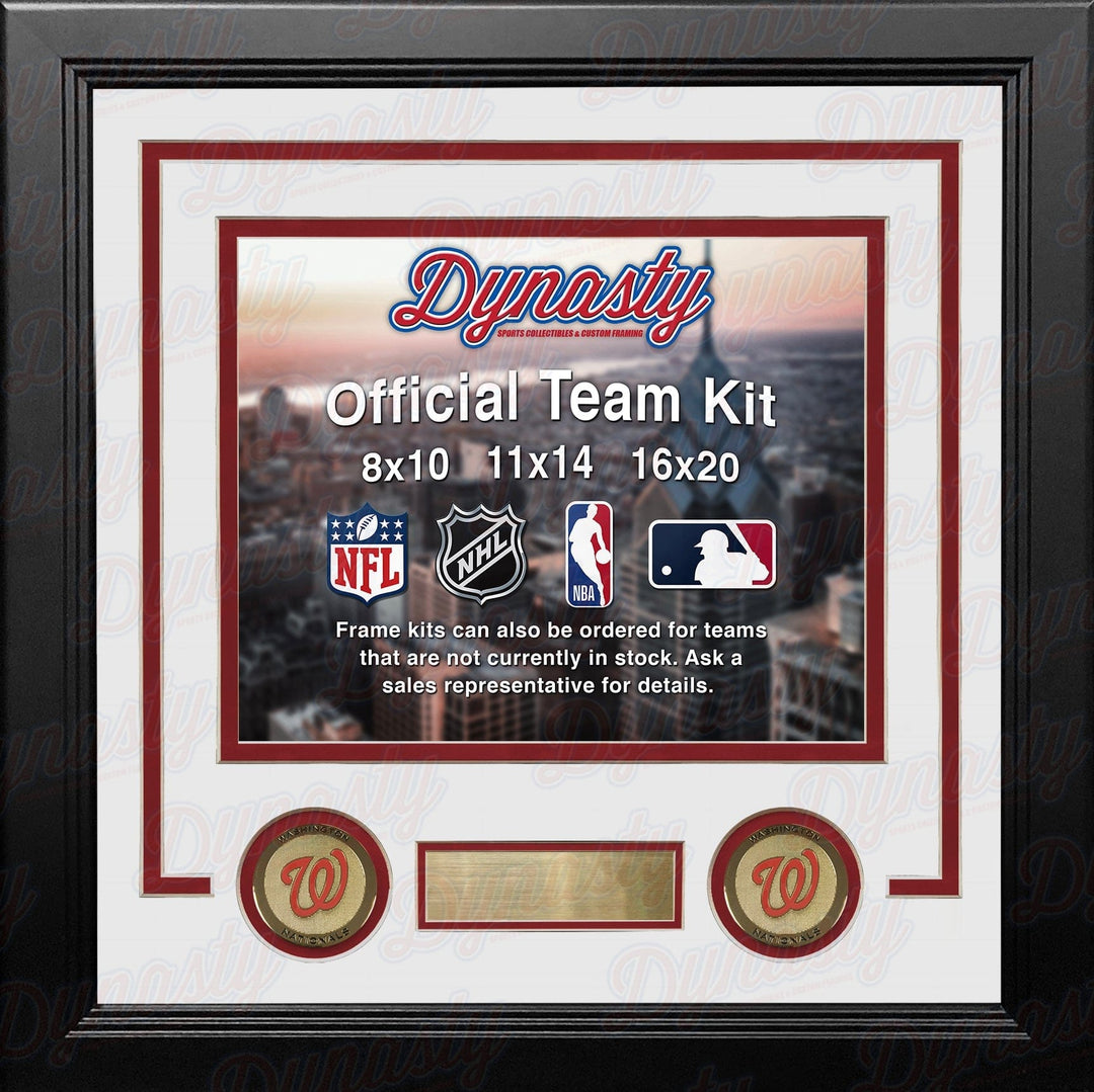 Dynasty Sports & Framing Custom Framing White Matting & Red Trim / Landscape (Horizontal); Standard Glass / No Nameplate or Medallions Washington Nationals Custom MLB Baseball 8x10 Picture Frame Kit (Multiple Colors)