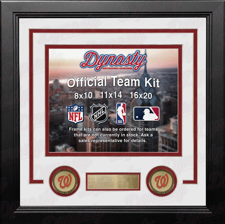 Dynasty Sports & Framing Custom Framing White Matting & Red Trim / Landscape (Horizontal); Standard Glass / No Nameplate or Medallions Washington Nationals Custom MLB Baseball 8x10 Picture Frame Kit (Multiple Colors)