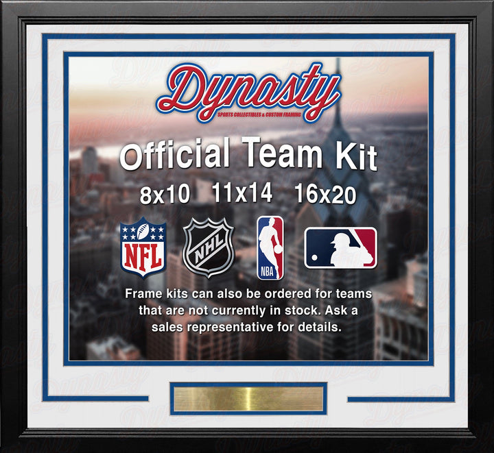 Dynasty Sports & Framing Custom Framing White Matting & Royal Blue Trim / Landscape (Horizontal); Standard Glass / No Nameplate or Medallions Golden State Warriors Custom NBA Basketball 11x14 Picture Frame Kit (Multiple Colors)