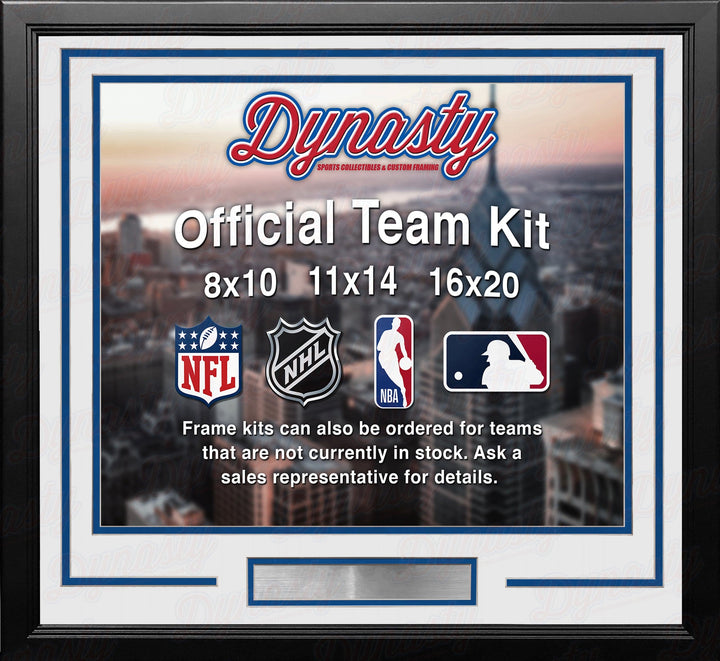 Dynasty Sports & Framing Custom Framing White Matting & Royal Blue Trim / Landscape (Horizontal); Standard Glass / No Nameplate or Medallions Los Angeles Rams Custom NFL Football 16x20 Picture Frame Kit (Multiple Colors)
