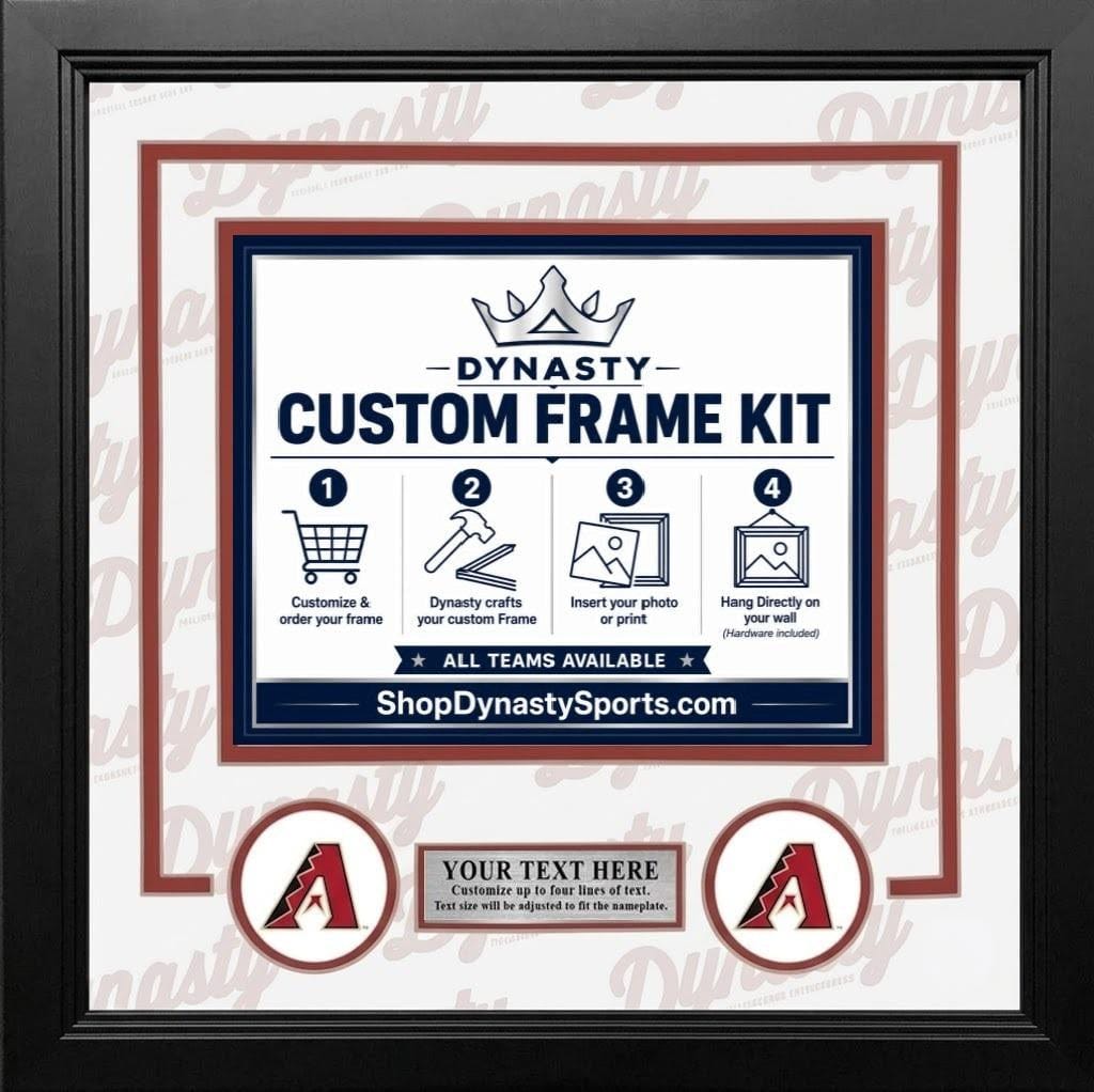 Dynasty Sports & Framing Custom Framing White Matting & Sedona Red Trim / Landscape (Horizontal); Standard Glass / No Nameplate or Logos Arizona Diamondbacks Custom MLB Baseball 11x14 Picture Frame Kit (Multiple Colors)